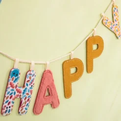 Lettre en tissu phosphorescente rose h