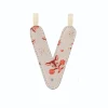 Lettre en tissu phosphorescente bleue v