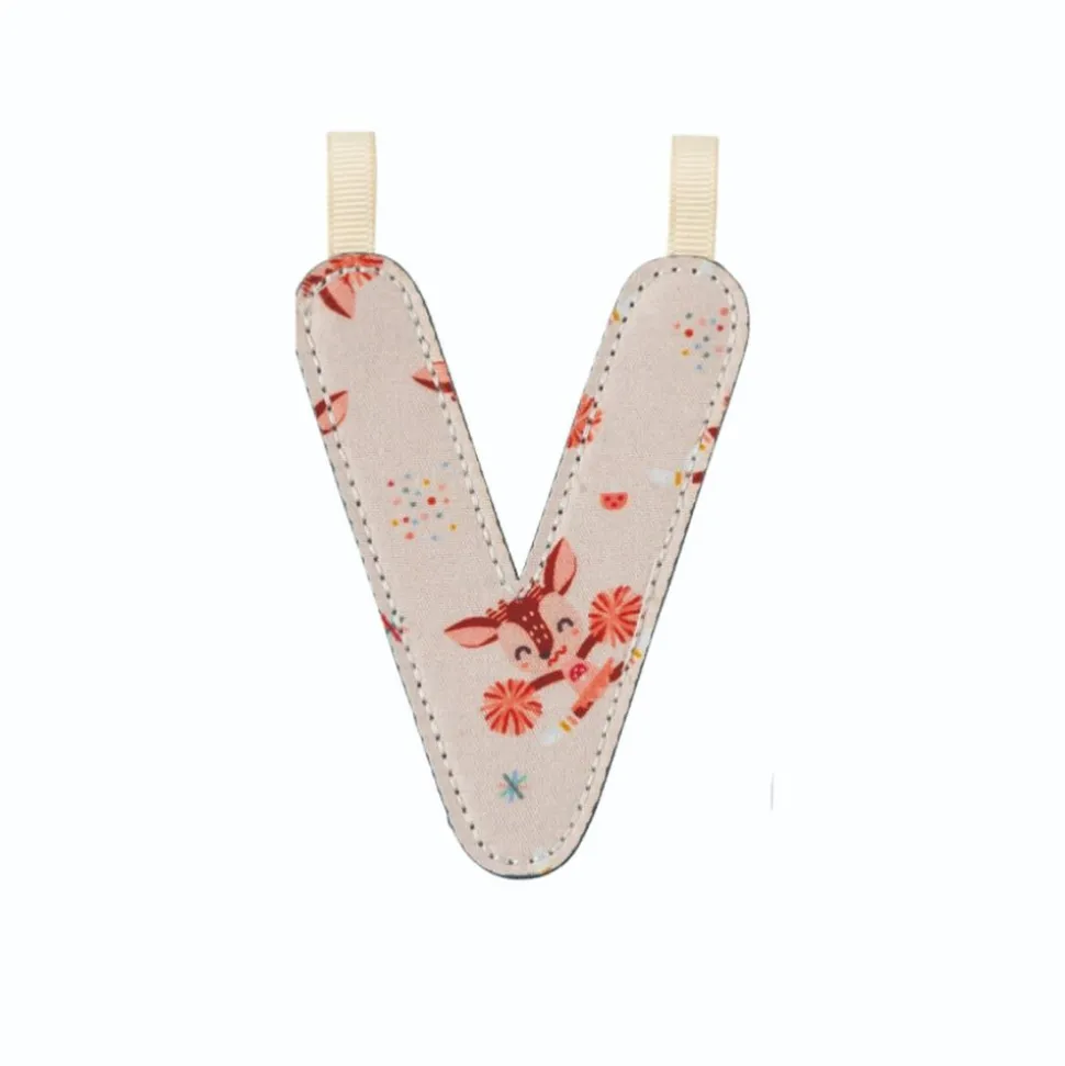 Lettre en tissu phosphorescente rose b