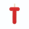 Lettre en tissu phosphorescente rouge t
