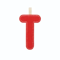 Lettre en tissu phosphorescente rouge t