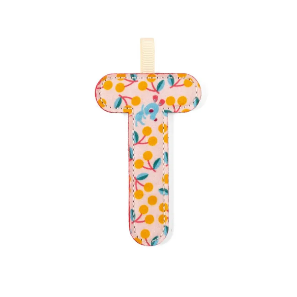 Lettre en tissu phosphorescente rouge t