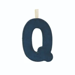 Lettre en tissu phosphorescente bleue q