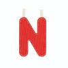 Lettre en tissu phosphorescente rouge n