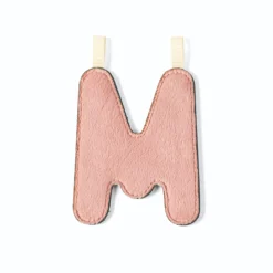 Lettre en tissu phosphorescente rose / bleue m