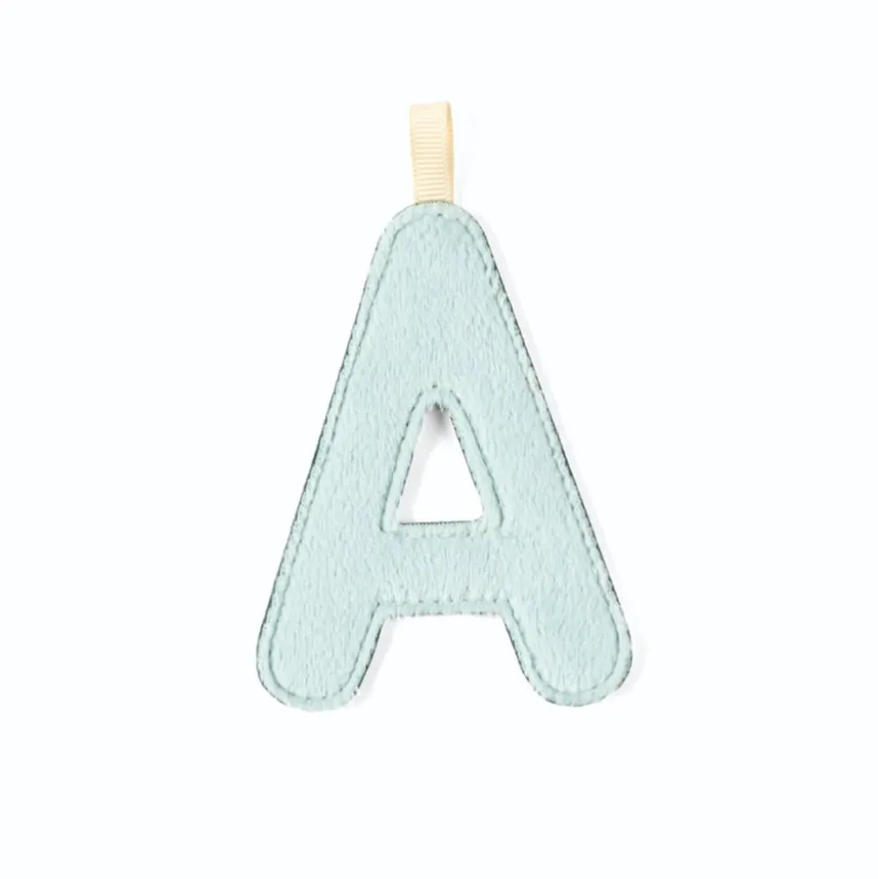 Lettre en tissu phosphorescente bleue a