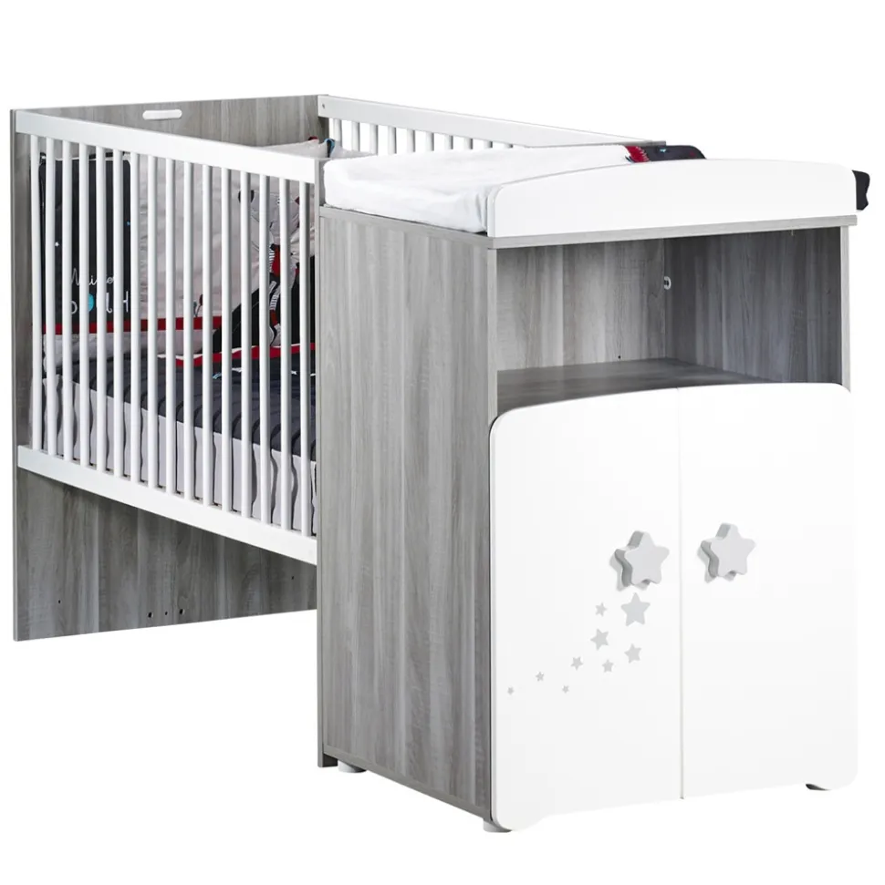 Lit bébé combiné évolutif 60x120cm en 90x190cm nao