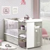 Lit bébé combiné évolutif 60x120 en 90x190 smile chêne silex