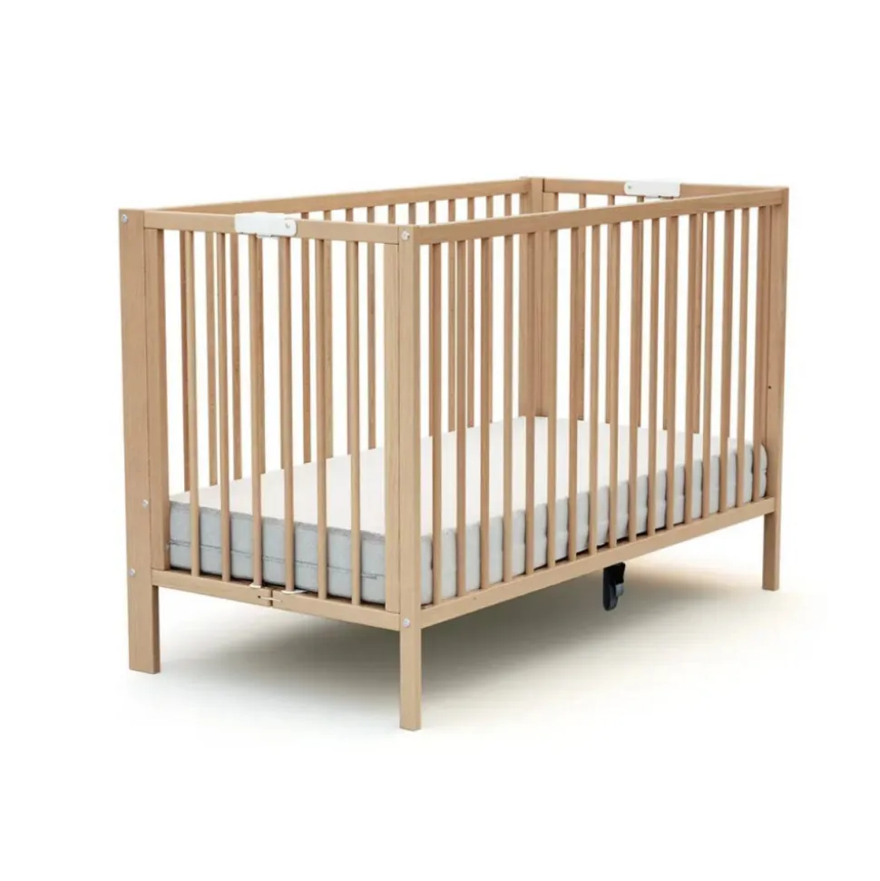 Lit bébé pliant essentiel hêtre 60x120 cm