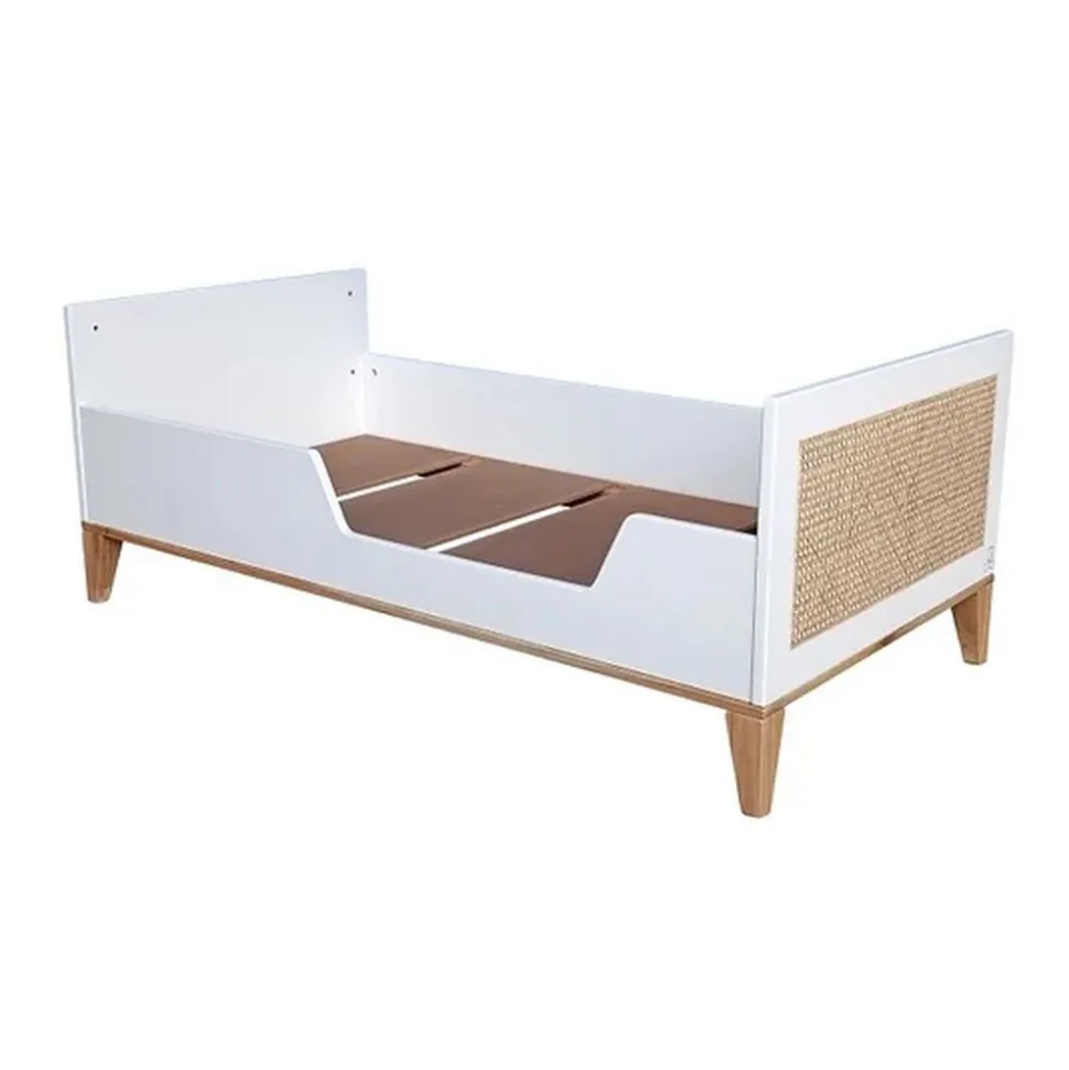Lit bébé évolutif nami canne de rotin 70 x 140 neige