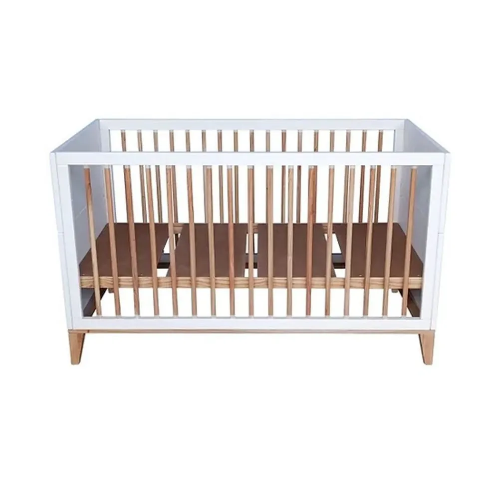 Lit bébé évolutif nami canne de rotin 70 x 140 neige