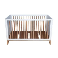 Lit bébé évolutif nami canne de rotin 70 x 140 neige