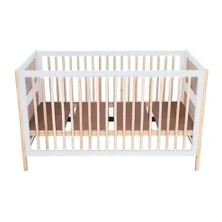 Lit bébé évolutif océania canne de rotin 70 x140 cm neige