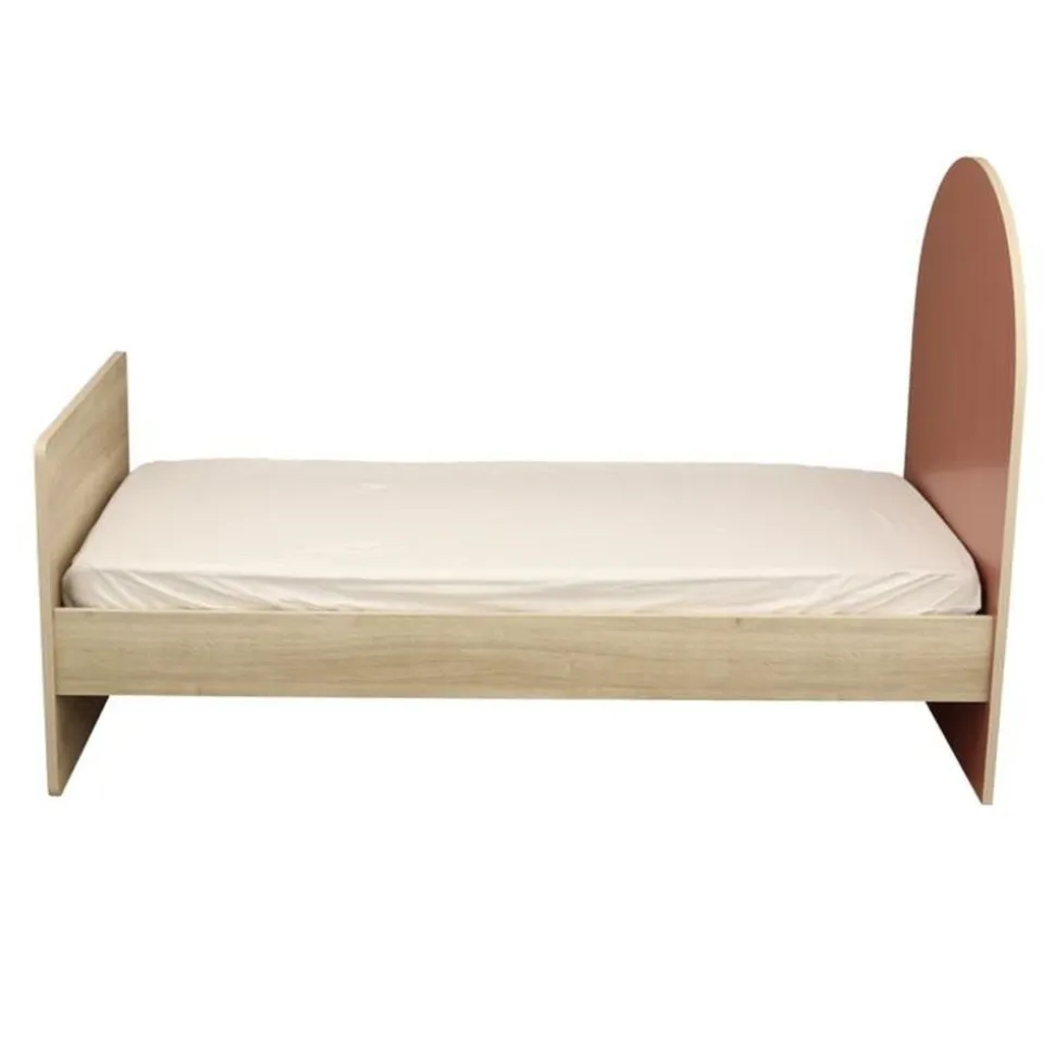 Lit bébé évolutif 60x120 cm en 90x190 cm arche terracotta