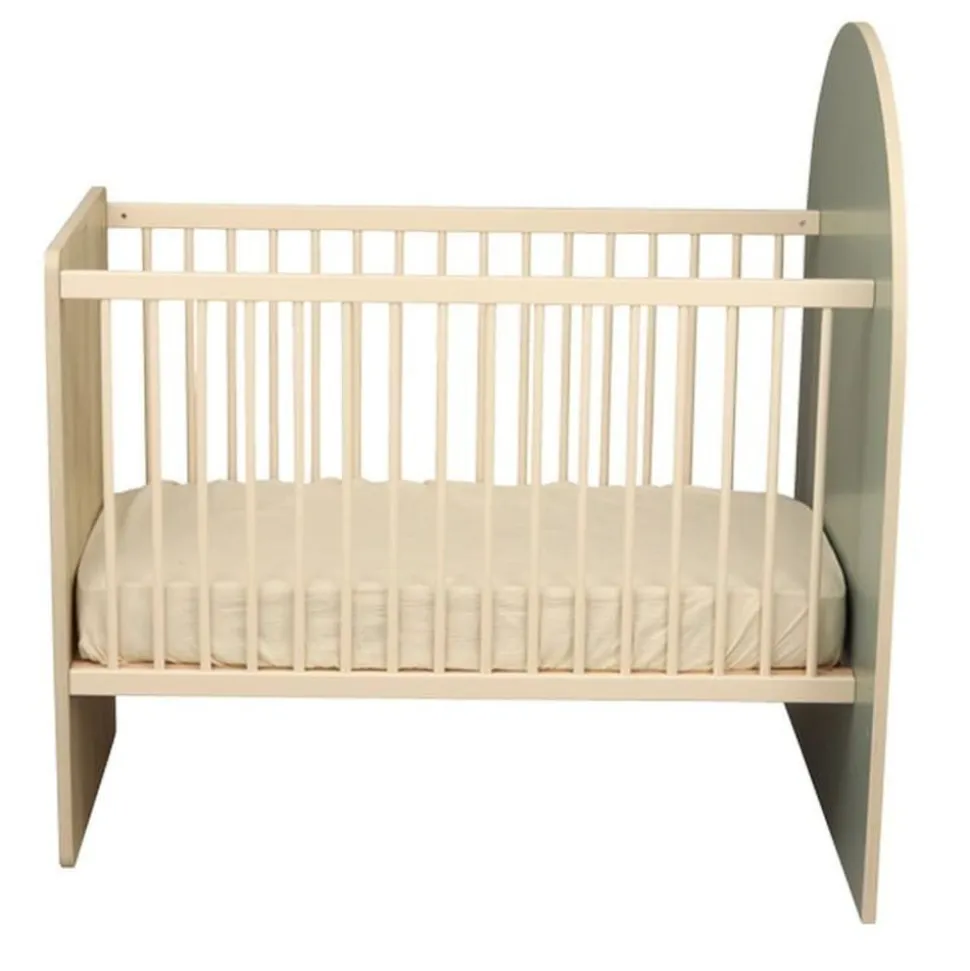 Lit bébé évolutif 60x120 cm en 90x190 cm arche sauge