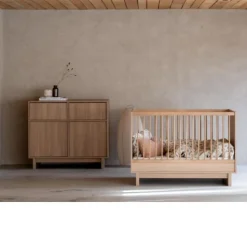 Lit bébé évolutif 70 x 120 cm kyo - honey ash