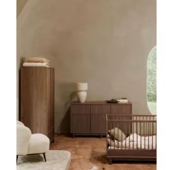 Lit bébé évolutif 70 x 120 cm kyo - walnut