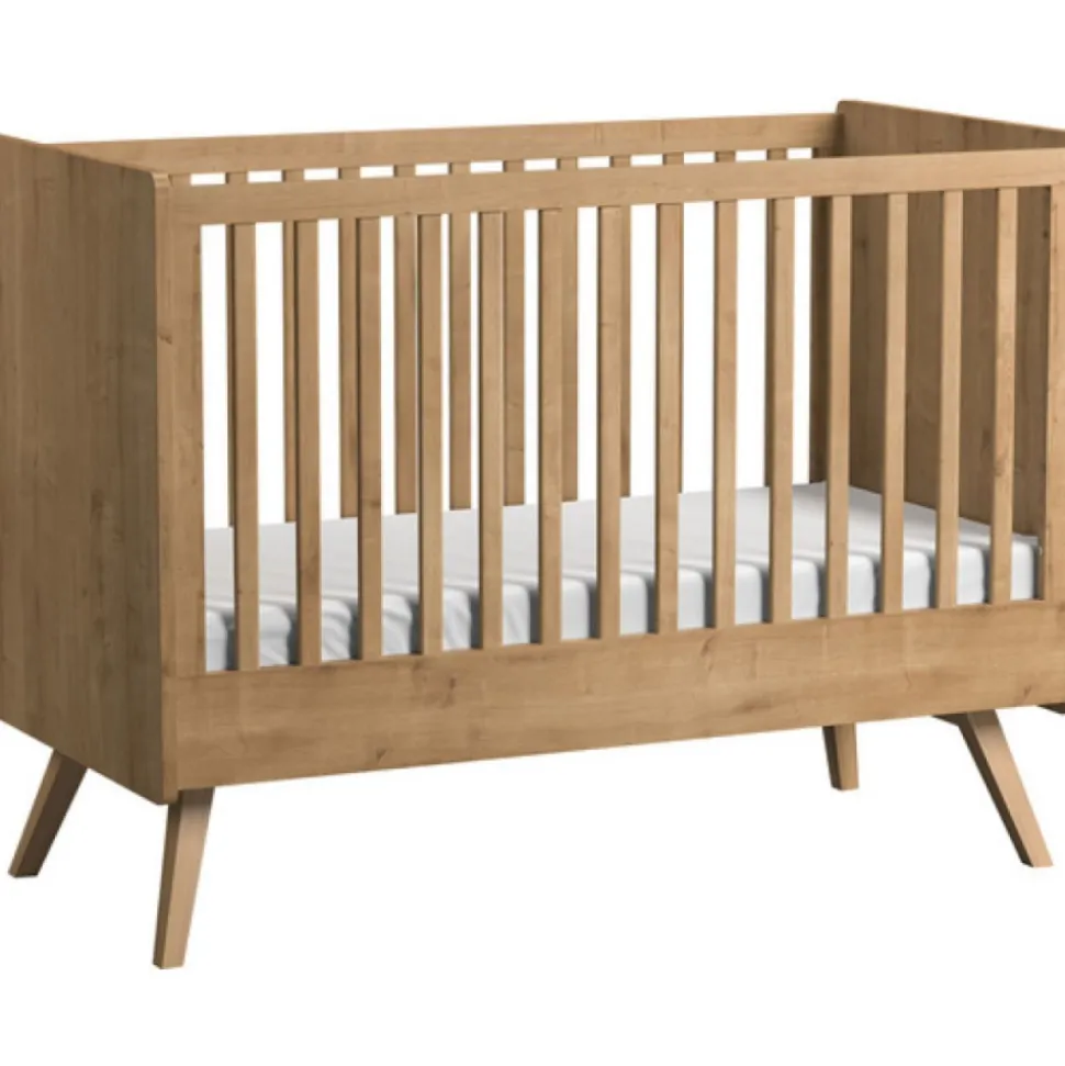 Lit bébé évolutif 70x140 cm vintage bois