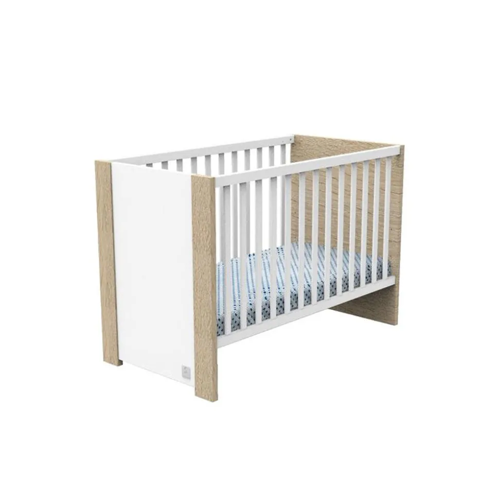 Lit bébé 60x120cm antonin version bois et blanc