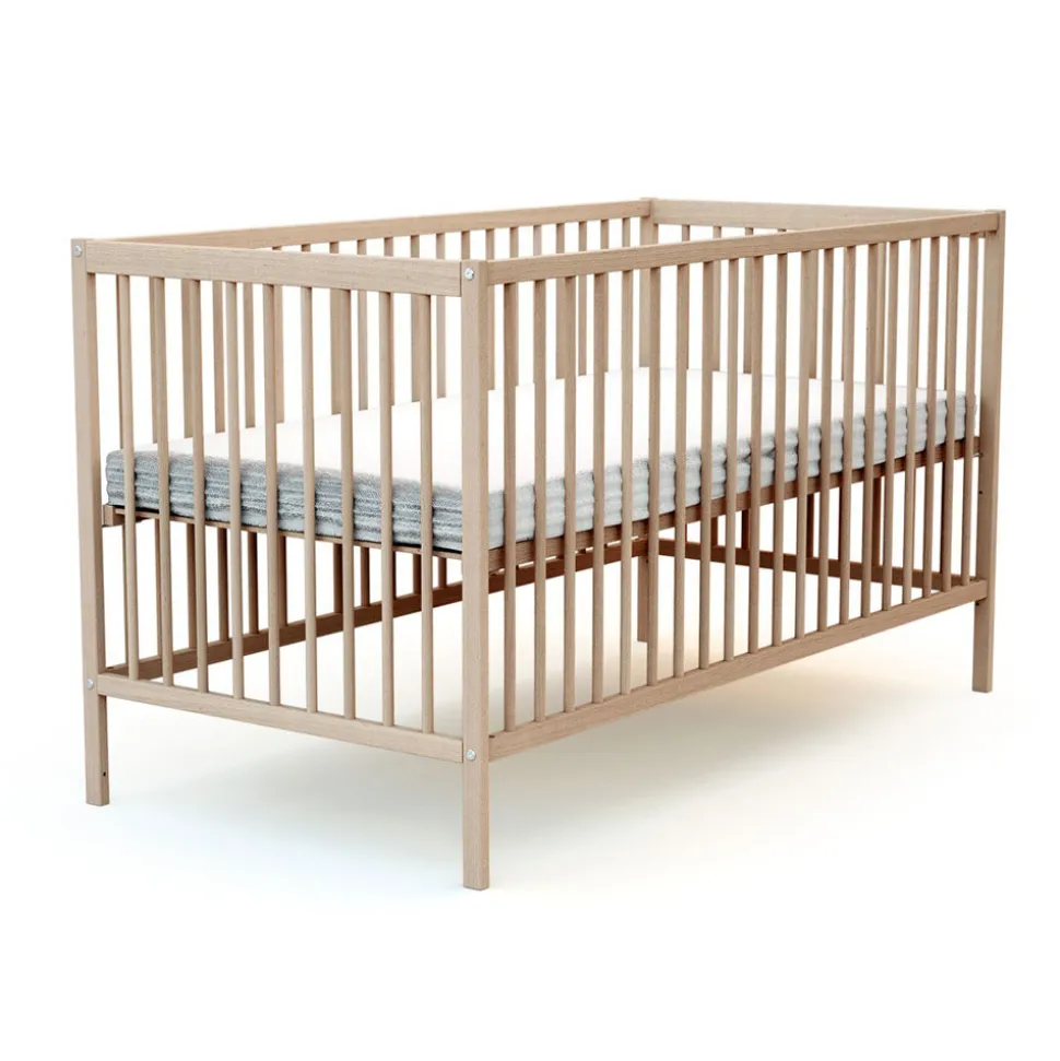 Lit bébé 70x140 cm essentiel hêtre brut