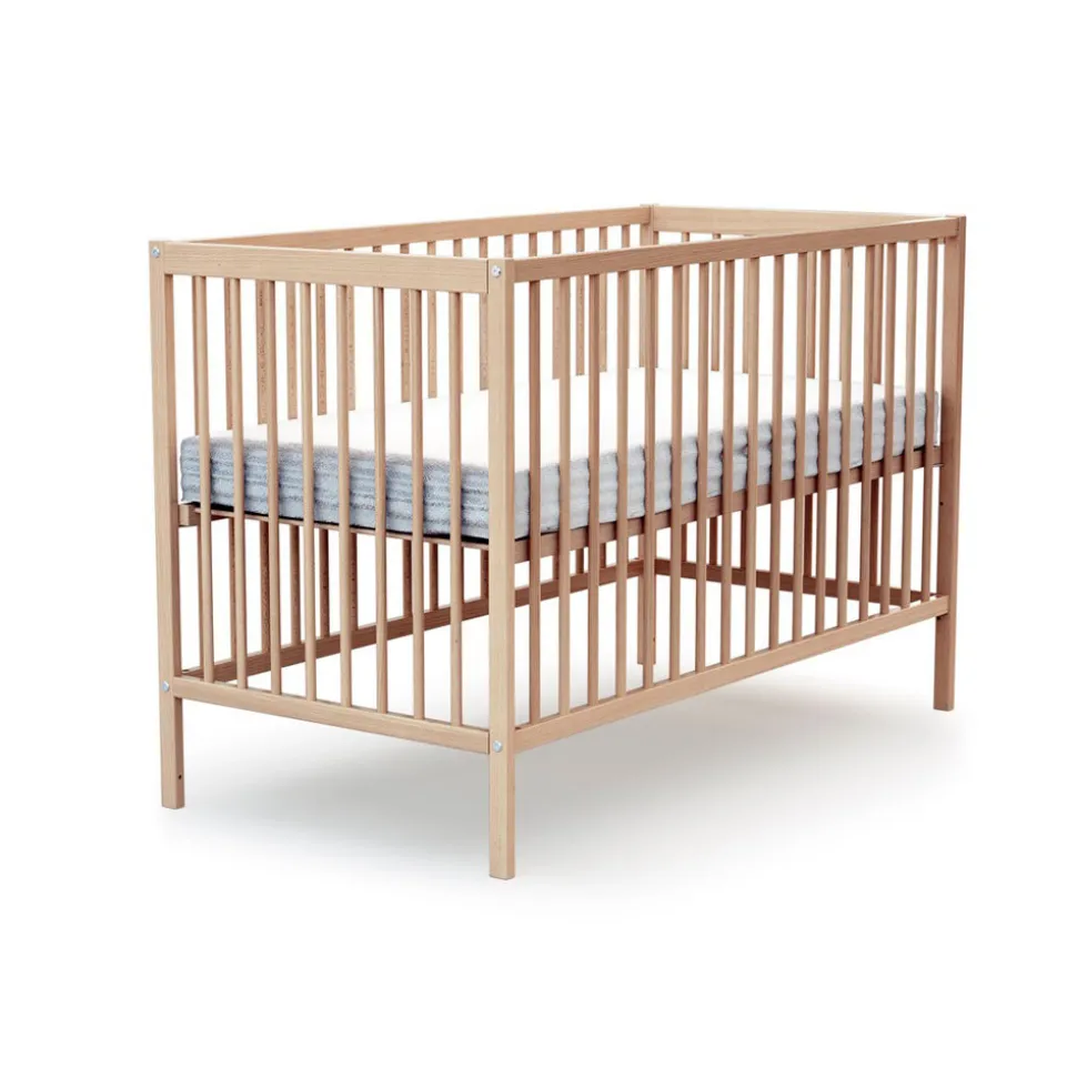 Lit bébé 60x120 cm essentiel hêtre verni