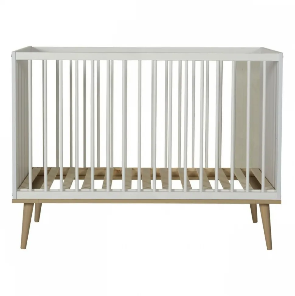Lit bébé 60x120 cm flow white et oak