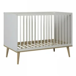 Lit bébé 60x120 cm flow white et oak