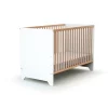 Lit bébé 60x120 cm gavroche blanc et hêtre verni