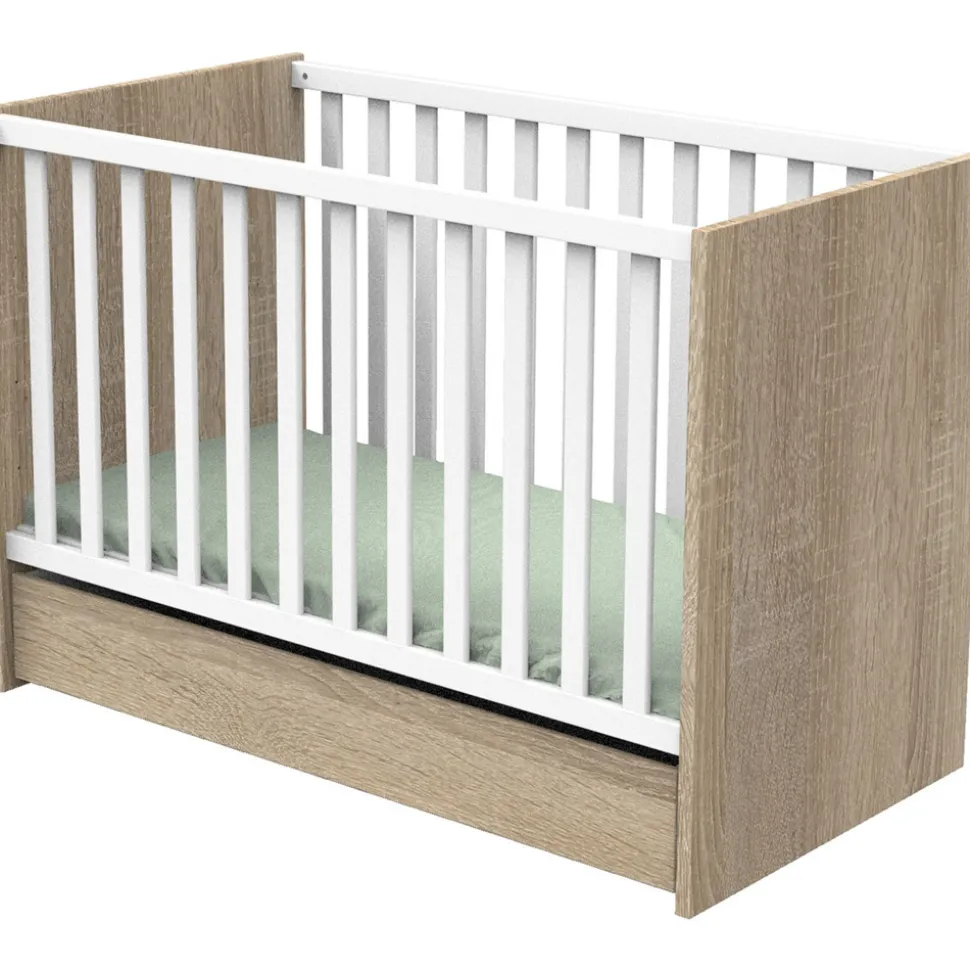 Lit bébé 60x120cm nova blanc lin