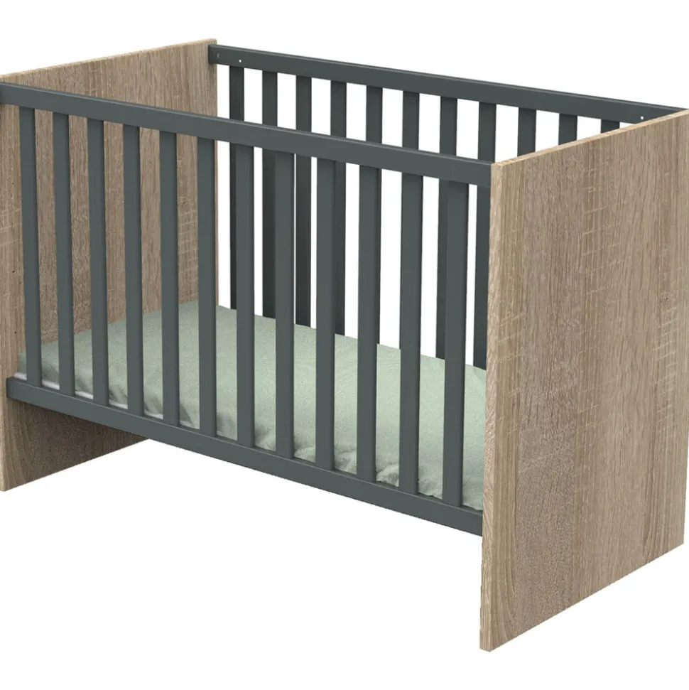 Lit bébé 60x120cm nova gris volcan
