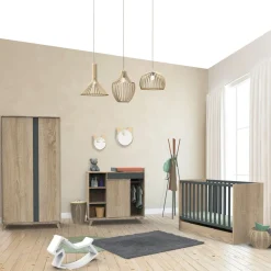 Lit bébé 60x120cm nova gris volcan