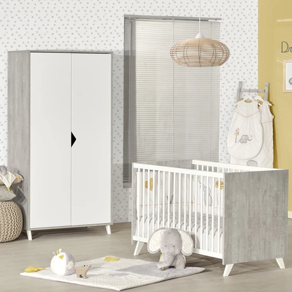 Lit bébé 60x120cm scandi gris