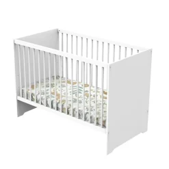 Lit bébé 60x120cm têtes panneaux blanc first