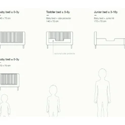 Lit bébé 70x140 cm évolutif en canapé yume natural ash