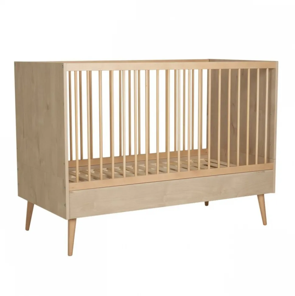 Lit bébé 70x140 cm évolutif en lit enfant cocoon natural oak