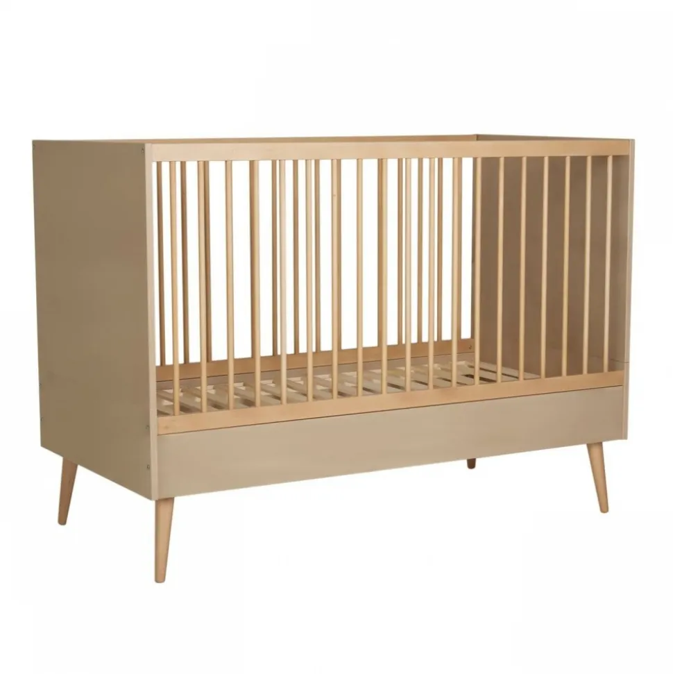Lit bébé 70x140 cm évolutif en lit enfant cocoon latte