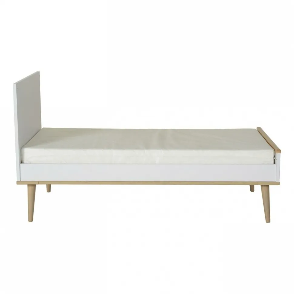 Lit bébé 70x140 cm évolutif en lit enfant flow white et oak