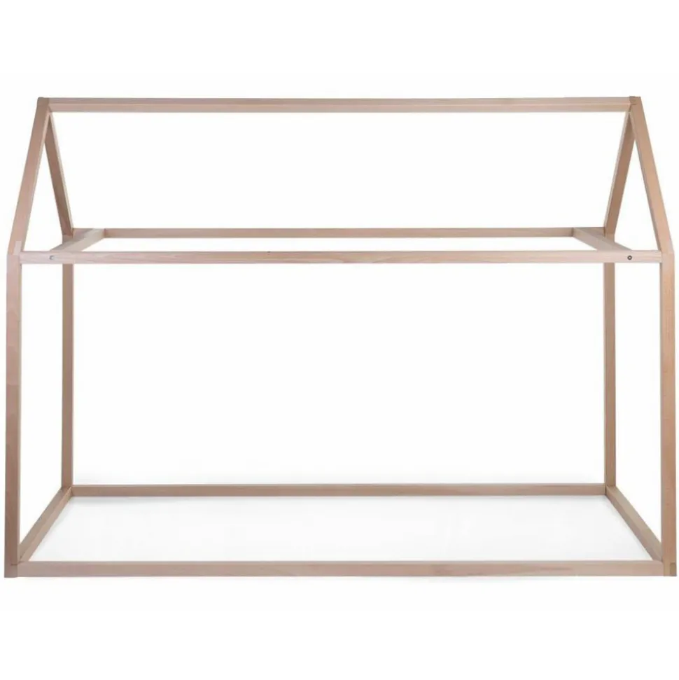 Lit cabane junior en bois naturel 90 x 200 cm
