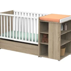 Lit chambre transformable 60x120en lit junior 90x190nova blanc lin