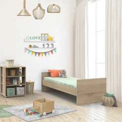 Lit chambre transformable 60x120en lit junior 90x190nova blanc lin
