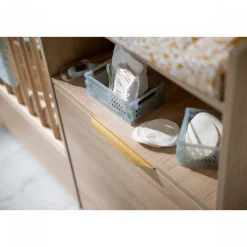 Lit chambre évolutif avec commode 1 porte azur
