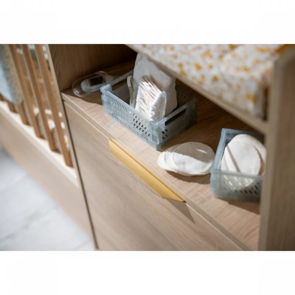 Lit chambre évolutif avec commode 1 porte azur