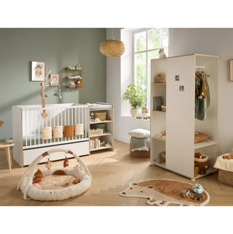 Lit chambre évolutif commode étagère first blanc chant bois