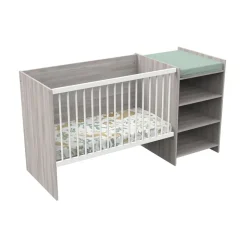 Lit chambre évolutif commode étagère up chêne silex