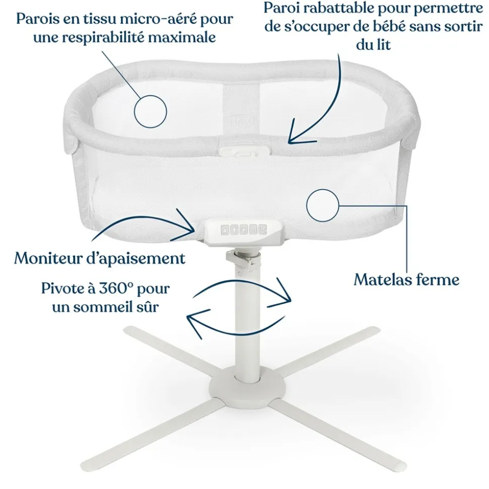 Lit cododo pivotant 360° bassinest premiere