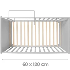 Lit cododo 60 x 120 cm sommier inclus gris
