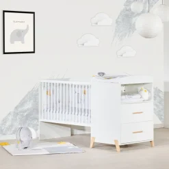 Lit combiné évolutif 60x120 en 90x190cm joy naturel