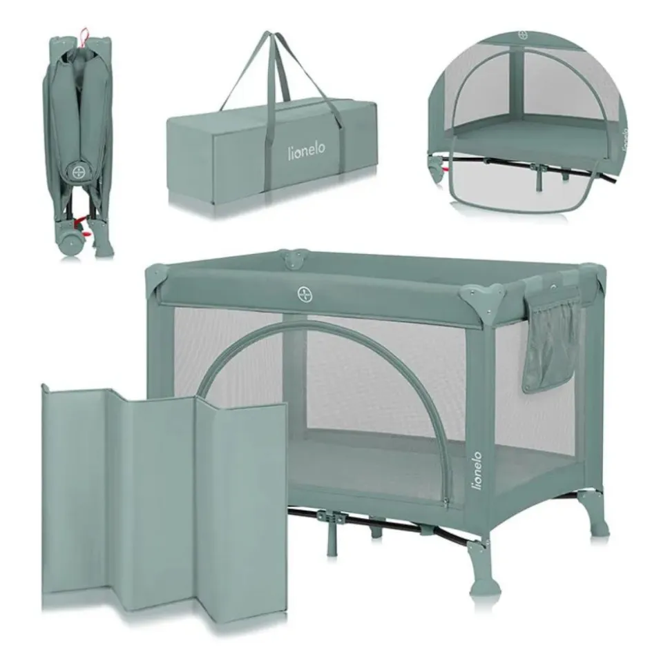 Lit parapluie bébé laura compact 2 en 1 green sage
