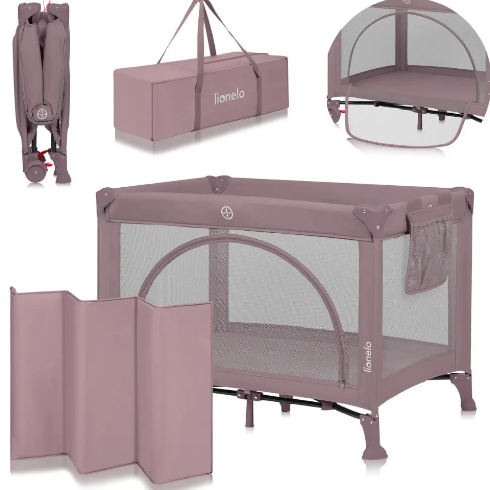 Lit parapluie bébé laura compact 2 en 1 pink nude