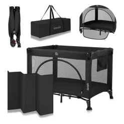 Lit parapluie bébé laura compact 2 en 1 black carbon